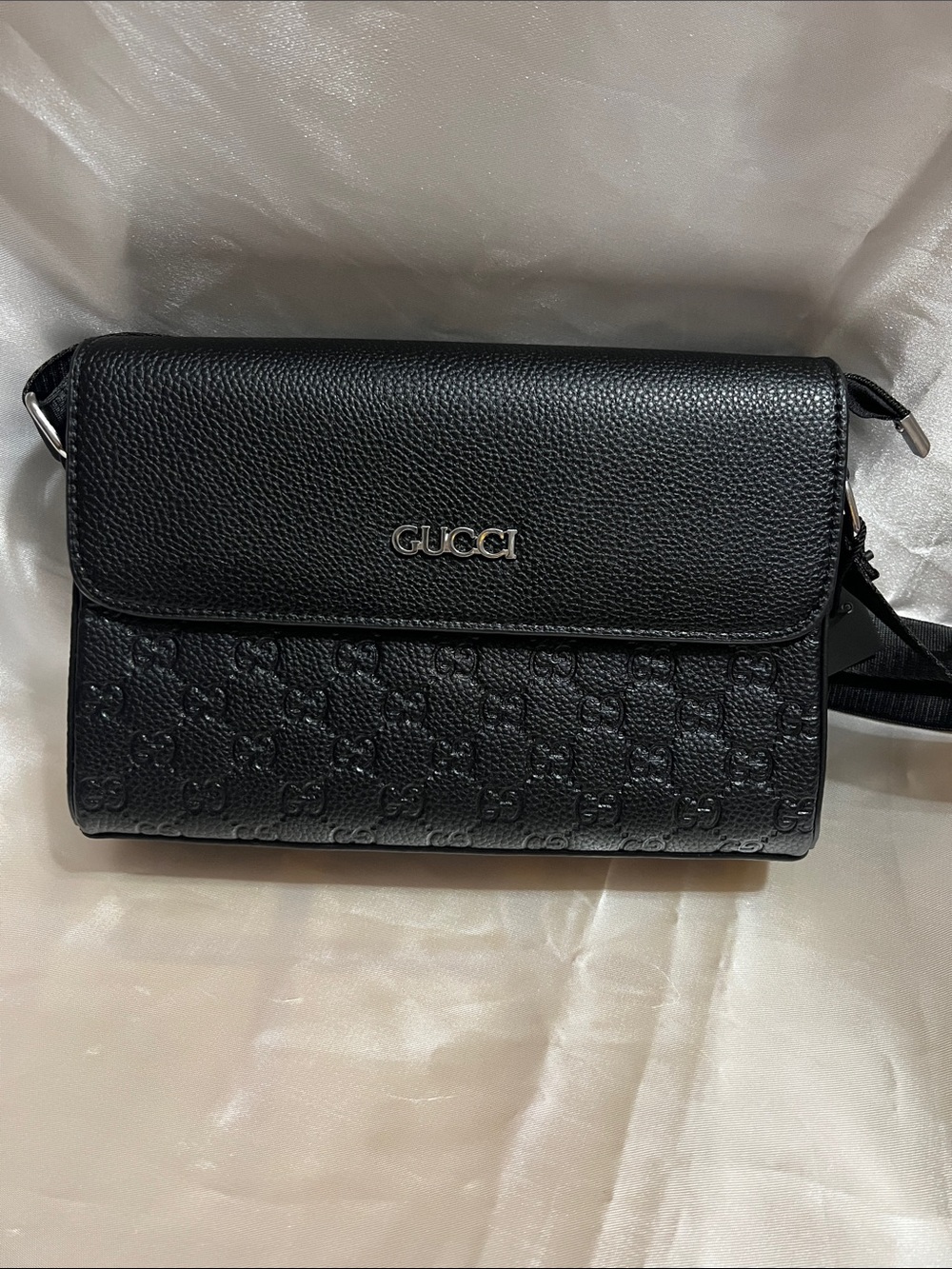 Pebbled & Embossed Leather Crossbody